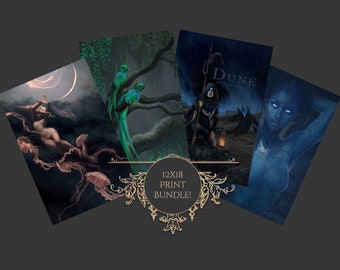 12x18 Print Bundle {Multiple Deal} 4 for 100 - Mix & Match paintings - Art de la mythologie égyptienne - Art de la fleur d’oiseau - Art de la sorcière - Art du Tarot