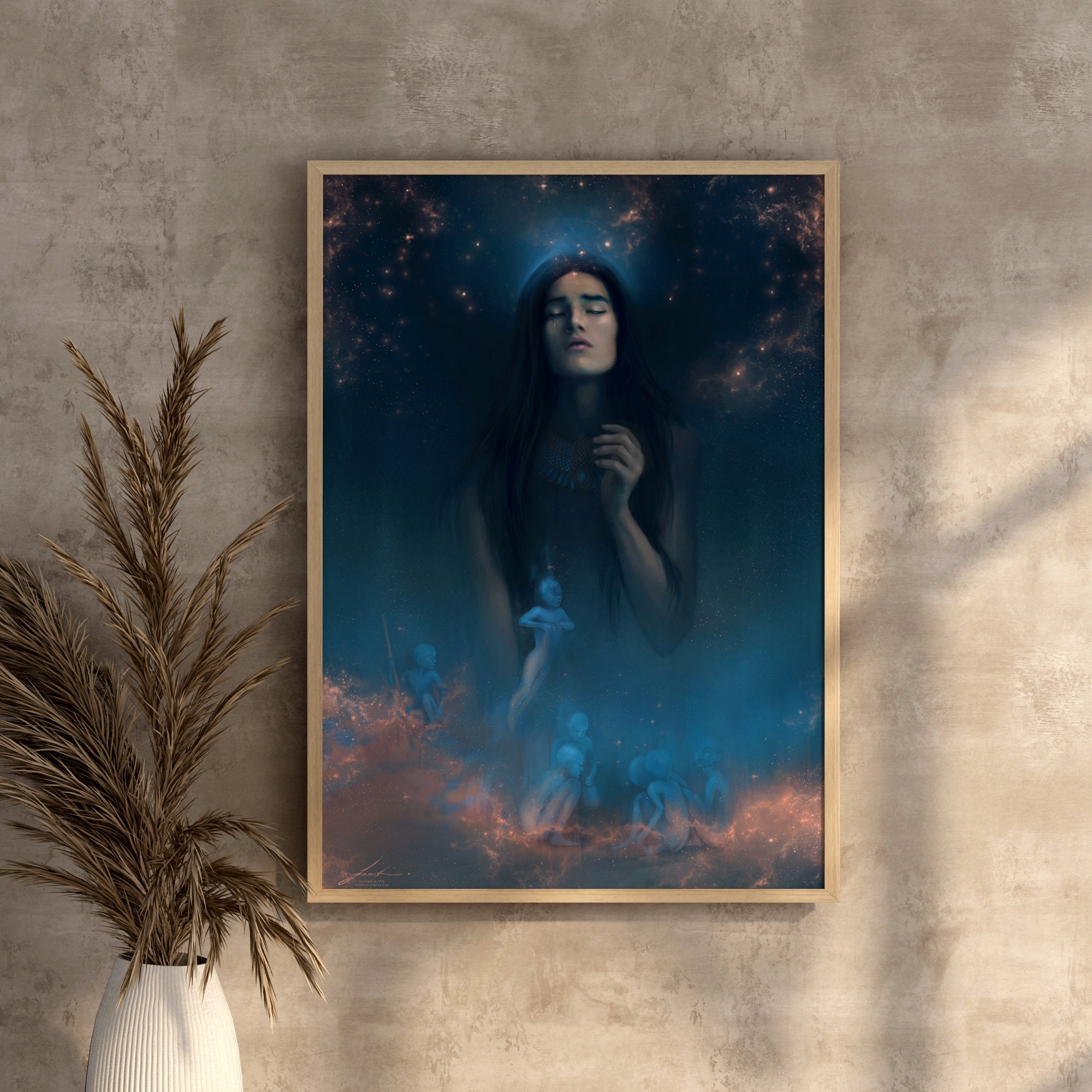Atum [art Print] Egyptian Mythology Painting - Creator God Sun Setting ...