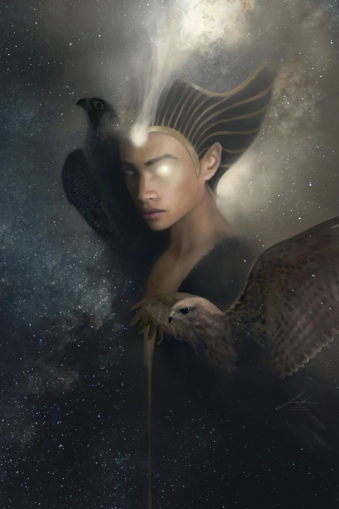 Horus [art Print] Egyptian Mythology Painting - Warrior Hawk God of ...