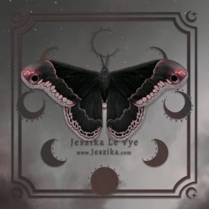 Promethazine Silk Moth {Acrylic Pin} Small Pink Grey Painting - Moth Meditations - Butterfly - Lunar Cycle Moon Crescent - Wildlife Realism