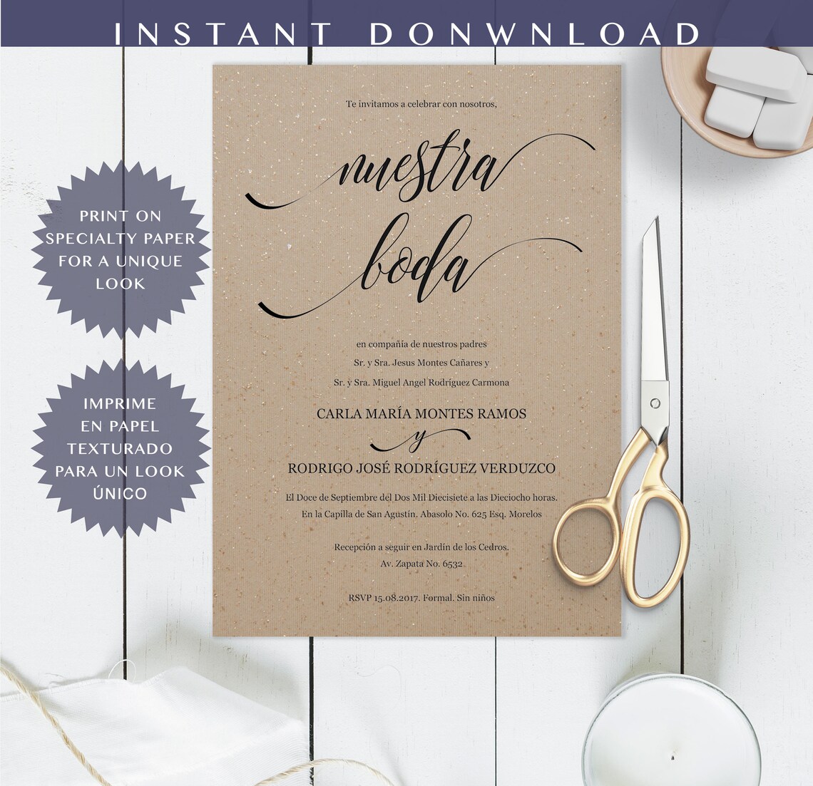 Invitaciones de Boda Spanish wedding invitation Instant Etsy Schweiz