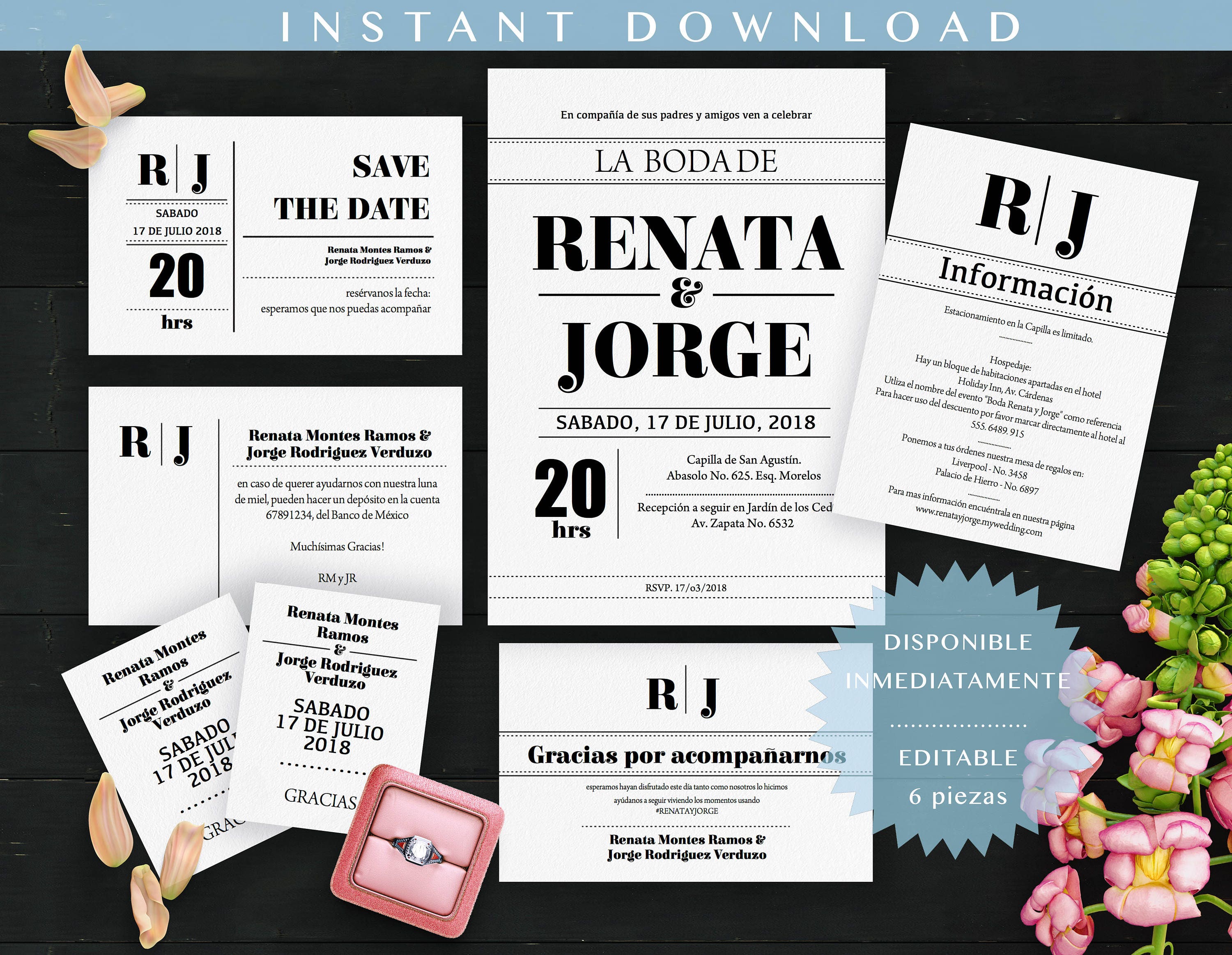Invitaciones De Boda Etsy