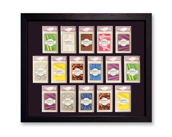 Black Graded Slab 16 Card Frame, UV Protective, PSA, Beckett, Mtg, Ace Grading Trading Cards TCG High Quality Display Wall Case for Base Set