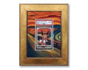 1 Graded Card Pokemon Eevee Munch Promo Extended Art Printed Slab Frame, Trading Cards TCG, PSA, High Quality Display Wall