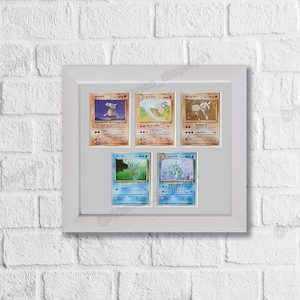 Marco blanco para 5 cartas coleccionables con protección UV opcional para Mtg, Pokemon, Yu-Gi-Oh! TCG, exhibición de alta calidad para colgar en la pared