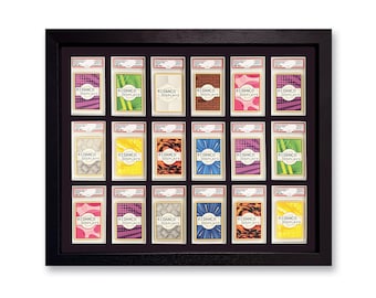 Black Graded Slab 18 Card Frame, UV Protective, PSA, Beckett, Mtg, Ace Grading Trading Cards TCG High Quality Display Wall Case for Base Set