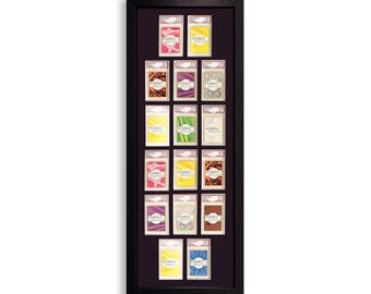 Cornice per 16 carte nera classificata, protezione UV, PSA, Beckett, MTG, Ace Grading Trading Cards TCG, espositore da parete di alta qualità per set base