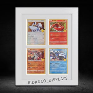 White 4 Sammelkartenrahmen für Raw Cards mit optionalem UV Schutz, Mtg, Pokemon, Yu-Gi-Oh! TKG, Hochwertiger Display Wandbehang