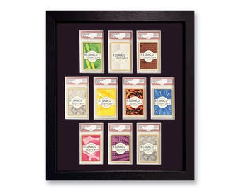Cornice per 10 carte nera classificata, protezione UV, PSA, Beckett, MTG, Ace Grading Trading Cards TCG, espositore da parete di alta qualità per set base