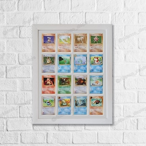 Marco blanco para 16 cartas coleccionables con protección UV opcional para Mtg, Pokemon, Yu-Gi-Oh! TCG, exhibición de alta calidad para colgar en la pared