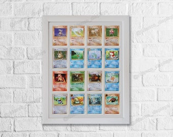 White 16 Trading Card Frame for Raw Cards with Optional UV Protection, Mtg, Pokemon, Yu-Gi-Oh! TCG, High Quality Display Wall Hanging