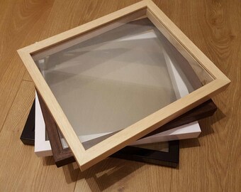 Telaio solo - vetro-vetro flottante cornici - Papercut carta taglio telai, vinile ombra, vetro cornici da foto