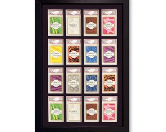 Black Graded Slab 16 Card Frame, UV Protective, PSA, Beckett, Mtg, Ace Grading Trading Cards TCG High Quality Display Wall Case for Base Set