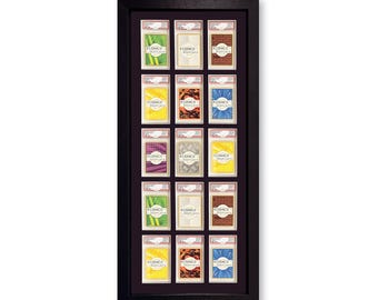 Black Graded Slab 15 Card Frame, UV Protective, PSA, Beckett, Mtg, Ace Grading Trading Cards TCG High Quality Display Wall Case for Base Set