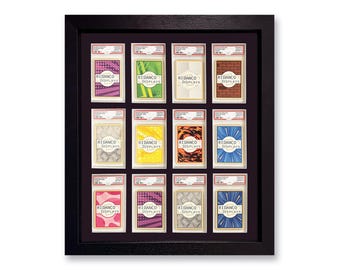 Marco de 12 cartas con clasificación negra, protección UV, PSA, Beckett, Mtg, Ace Grading Trading Cards TCG, estuche de exhibición de pared de alta calidad para el juego base.