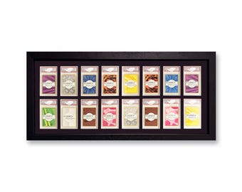 Cornice per 16 carte nera classificata, protezione UV, PSA, Beckett, MTG, Ace Grading Trading Cards TCG, espositore da parete di alta qualità per set base