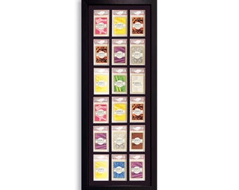 Marco de 18 cartas con clasificación negra, protección UV, PSA, Beckett, Mtg, Ace Grading Trading Cards TCG, estuche de exhibición de pared de alta calidad para el juego base.