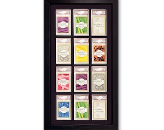 Black Graded Slab 12 Card Frame, UV Protective, PSA, Beckett, Mtg, Ace Grading Trading Cards TCG High Quality Display Wall Case for Base Set