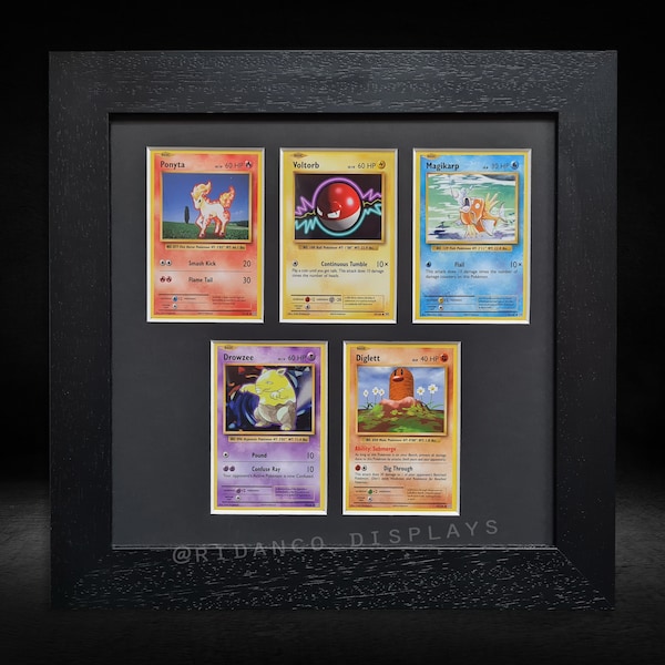 5 Trading Card Frame for Raw Cards with Optional UV Protection, Mtg, Pokemon, Yu-Gi-Oh! TCG, High Quality Display Wall Hanging