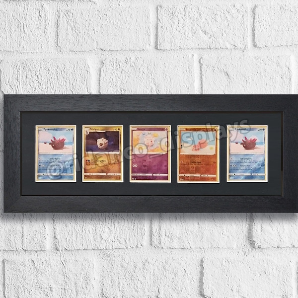 5 Trading Card Frame (1x5 layout) for Raw Cards with UV Protection, Magic The Gathering, MTG, Yu-Gi-Oh!, TCG, Quality Display Wall Hanging