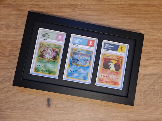 Black Graded Slab 3 Card Frame With Optional UV Protection, PSA, Beckett,  Mtg, Pokemon Trading Cards TCG, High Quality Display Wall Case - Etsy
