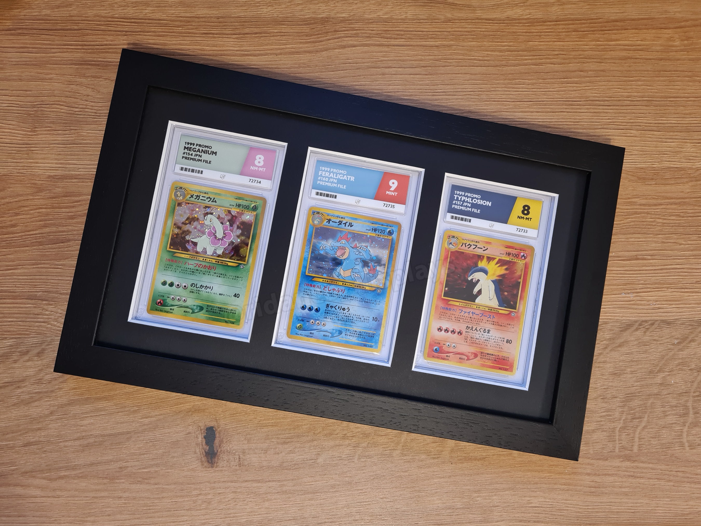 Black Graded Slab 3 Card Frame With Optional UV Protection, PSA ...