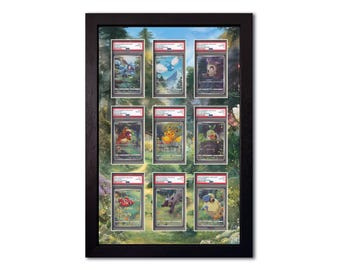 9 PSA Extended Art Printed Pokemon Crown Zenith VStar UV-beschermend, gegradeerde kaartlijst, ruilkaarten TCG Fun hoogwaardige displaymuur