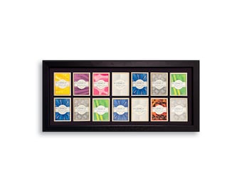 Marco de 14 (7x2) para cartas coleccionables con protección UV opcional, para deportes, MTG, cartas de póker, juegos de mesa, TCG, exhibición de alta calidad para colgar en la pared.