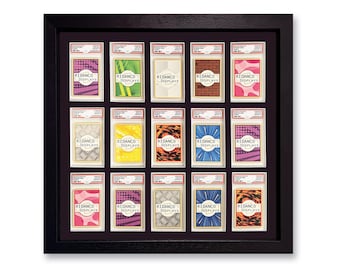 Black Graded Slab 15 Card Frame, UV Protective, PSA, Beckett, Mtg, Ace Grading Trading Cards TCG High Quality Display Wall Case for Base Set