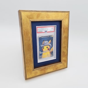 Gold Graded Slab 1 Kartenrahmen mit UV-Schutz, PSA, Beckett, Mtg, Pokemon-Sammelkarten TKG, hochwertige Fun Display Wall Case Filzhut