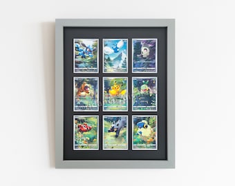 Grey 9 Trading Card Frame for Raw Cards With Optional UV