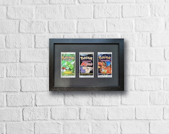 Paquete de refuerzo negro (3 unidades) Marco Artset con protección UV opcional, MTG, Cartas Coleccionables Pokémon TCG, Estuche de pared de alta calidad con espuma