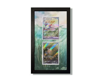 Ridanco Feebas and Milotic Surging Sparks Raw Card Extended Art Print Pokemon Display Frame UV Protective, High Quality Holder Wall Hanging