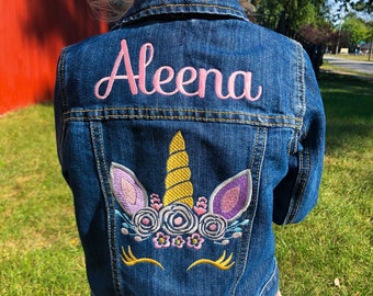 baby girl denim jacket with fur