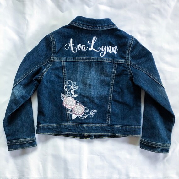 girls embroidered denim jacket