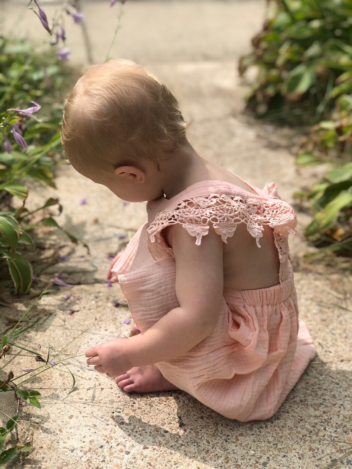 Pink Gauze Baby Dress Gauze Toddler Dress With Embroidered Etsy