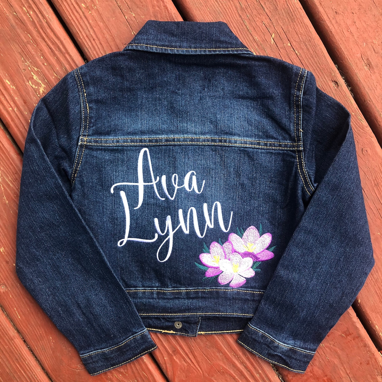 Girls Custom Embroidered Jacket Script Name with Accent Etsy