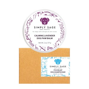 Lavender Dog Paw Balm & Itch Relief Shampoo Bar Set