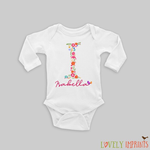 monogrammed baby girl onesies
