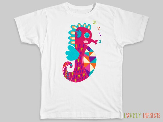 Boys Short Sleeve T-Shirt Crew Seahorses in Love