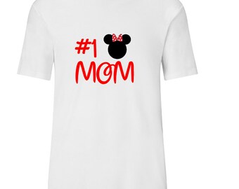 Disney Inspired  Mother's Day Shirts, #1 Mom Disney Tee, Gift For Her, Disney Family Vacation Shirt, Disney Mom, Minnie Mouse Mom, Disney