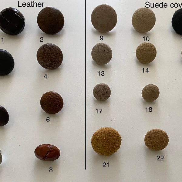 Vintage Leather and Suede covered buttons, fancy, high quality