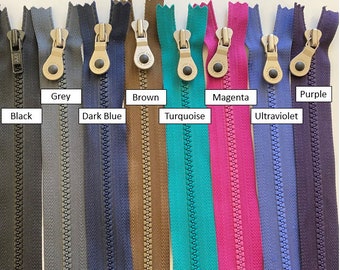 9.5" One-Way Non-Separating High quality size 5 Original YKK Zippers