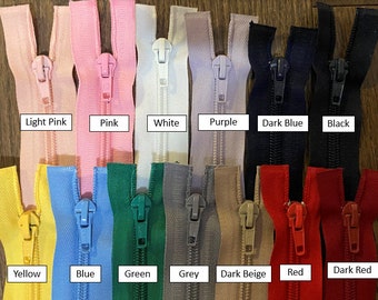 9" inch One-way Separating Size 5 High Quality Zippers.