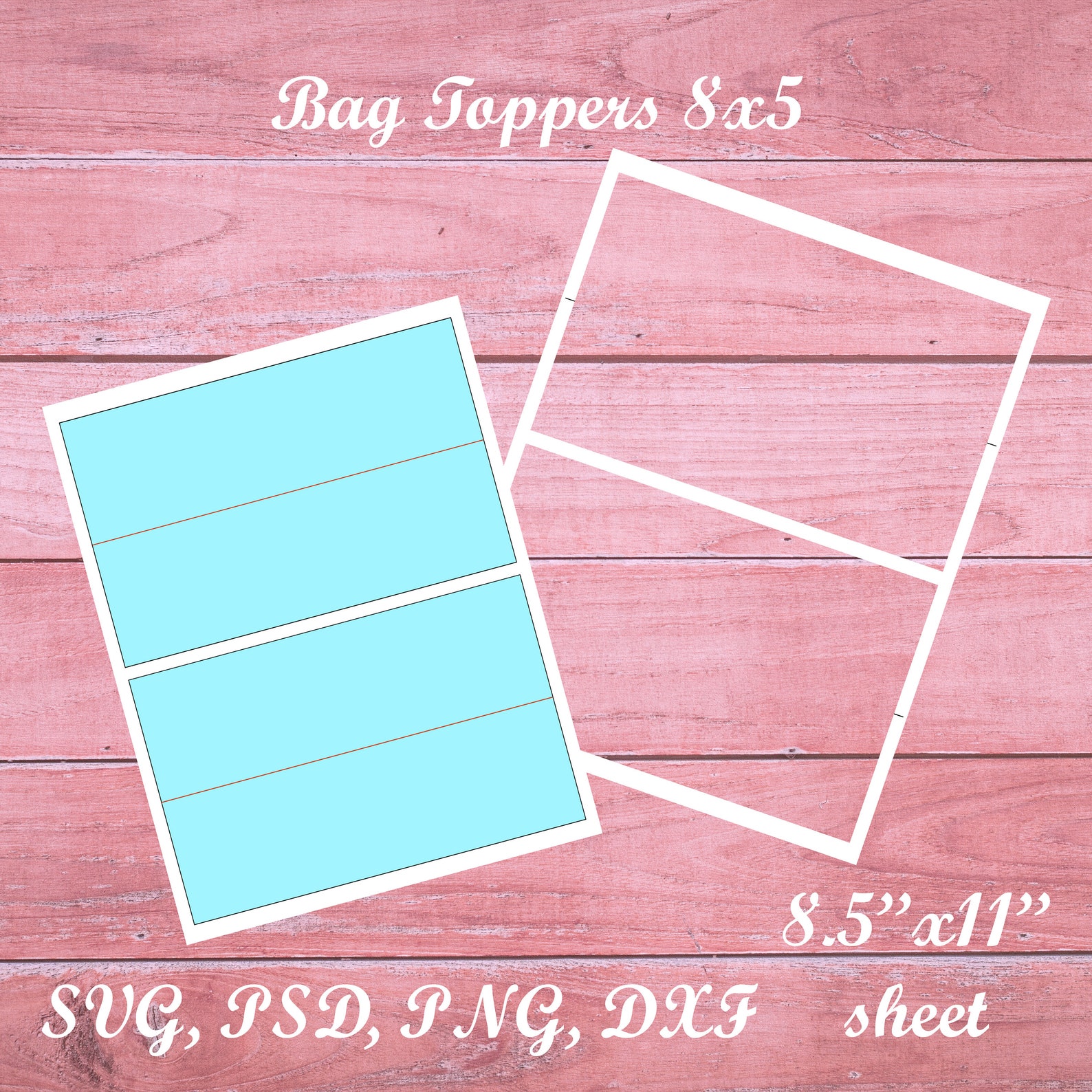 Bag Toppers 8x5 Printable Blank Template Blank Sheet Design Etsy Bag Toppers 8x5 Printable Blank Template Blank Sheet Design Etsy