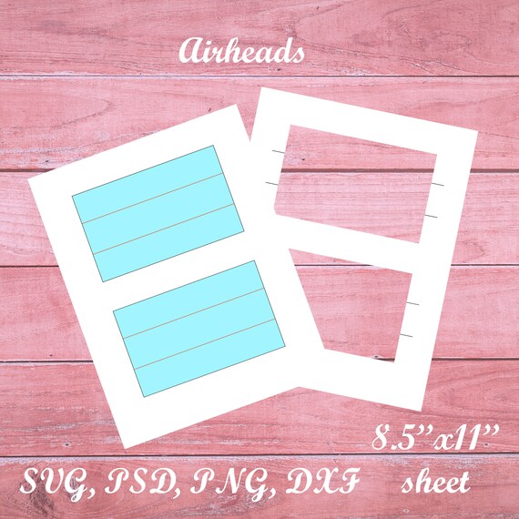 psd blank sheet design dxf svg png Printable blank template Airheads mini Wrapper Template