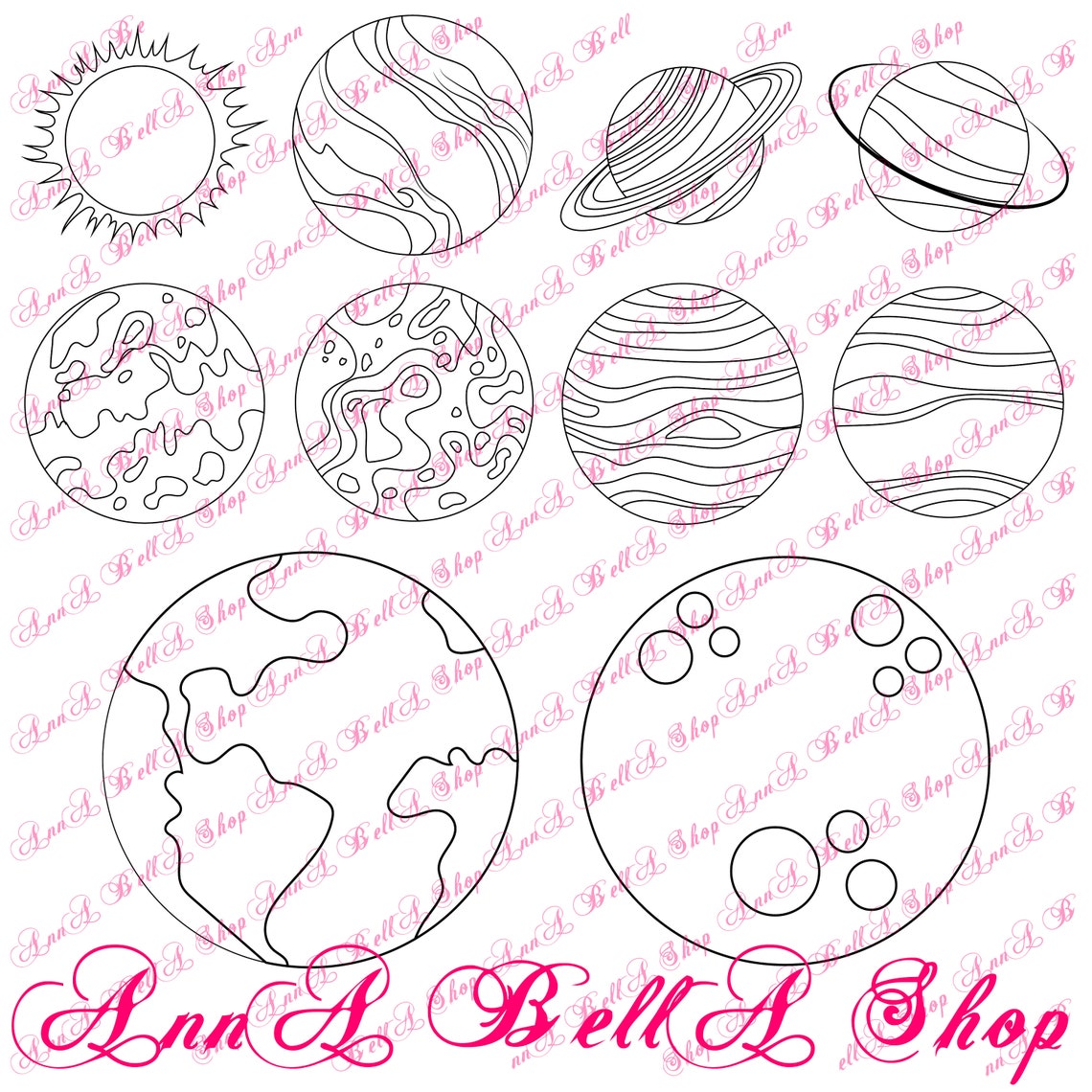 solar system stamp solar system stamp