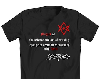 Esoteric Thelema shirt - Magick is definition by Aleister Crowley - Unicursal Hexagram symbol apparel - OTO A.A. occult accessories