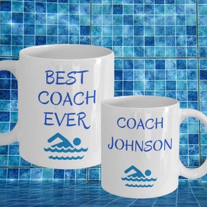 Best coach ever - swim coach mug - personalized gift - Swim coach gift - swim instructor - swimmer gift - gift for swimmer coach - swim pool