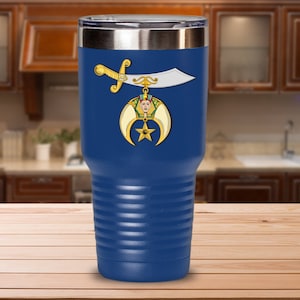 Masonic tumbler - Shriners symbol - AEAONMS Ancient Egyptian Arabic Order Nobles Mystic Shrine Freemason gift - PHA Freemasonry gifts